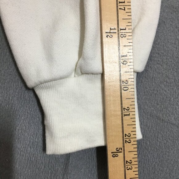 LAB STUDIO Womens Hoodie Size Large Kangaroo Pocket Ivory Fleece Lining - Picture 14 of 15